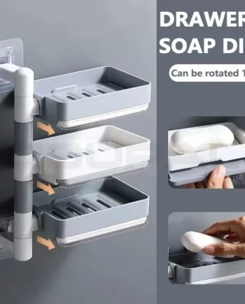 Drilling-Free Soap Holder Wall Mounted Three Layer Soap Organizer Soap Case Soap Dish Box Bathroom